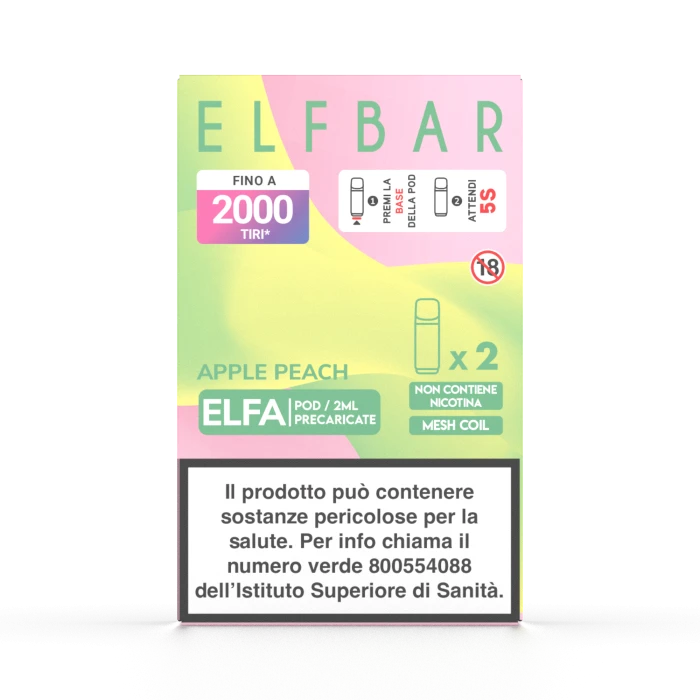 ELFBAR ELFA 2ML PREFILLED POD (2 PEZZI) APPLE PEACH - 0 mg/ml