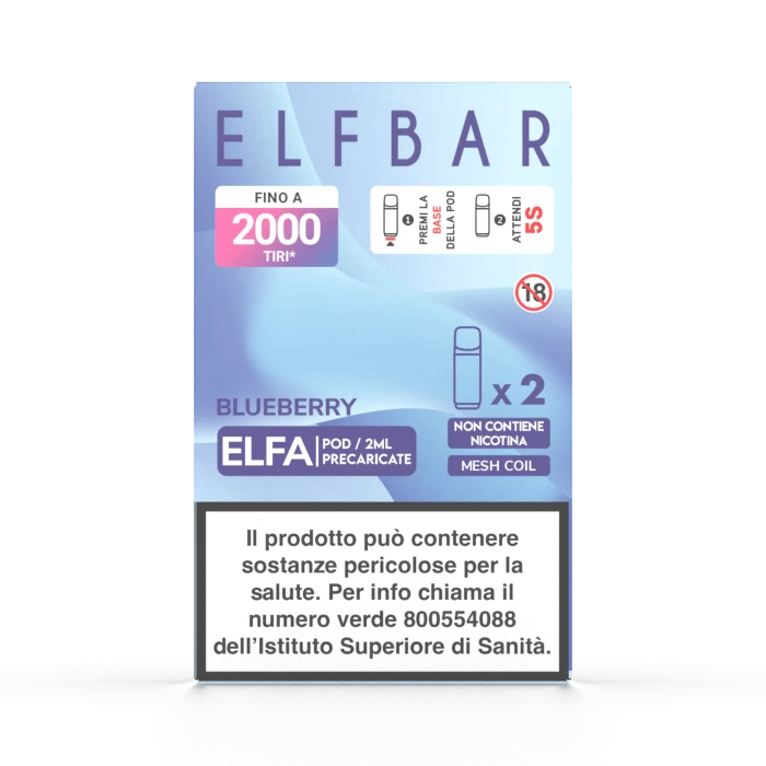 ELFBAR ELFA 2ML PREFILLED POD (2 PEZZI) BLUEBERRY - 0 mg/ml