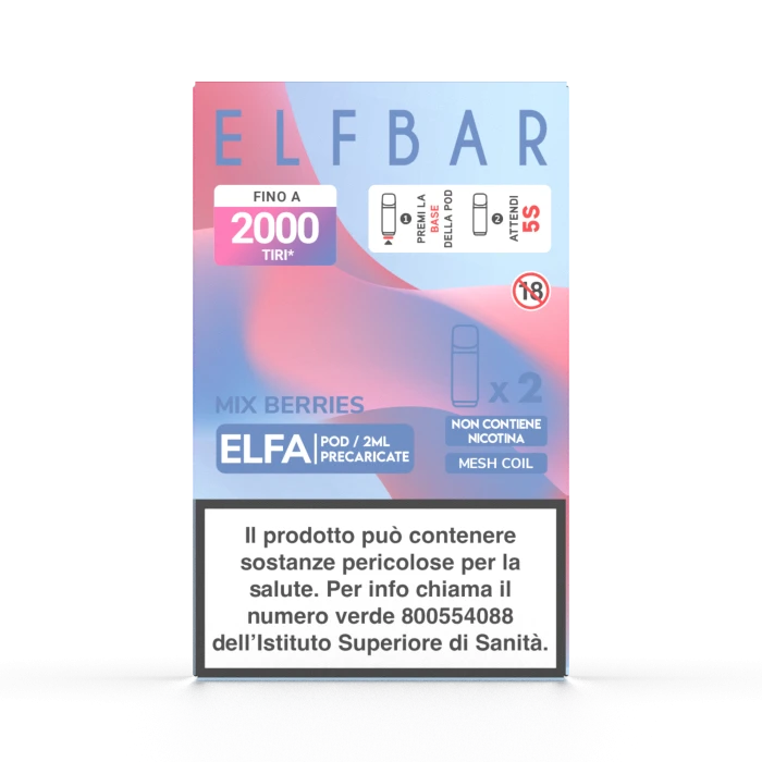 ELFBAR ELFA 2ML PREFILLED POD (2 PEZZI) MIX BERRIES - 0 mg/ml