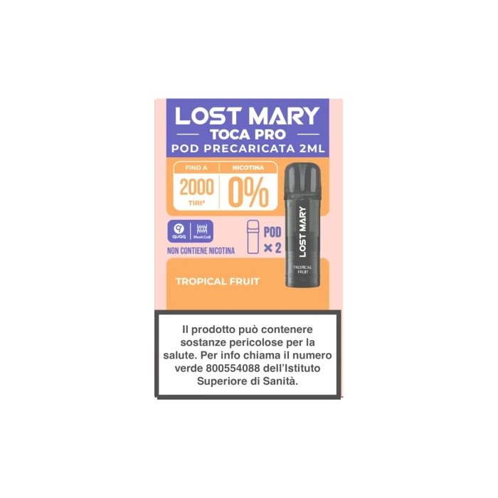 LOST MARY TOCA POD PRO 0MG - TROPICAL FRUIT (2 PEZZI)