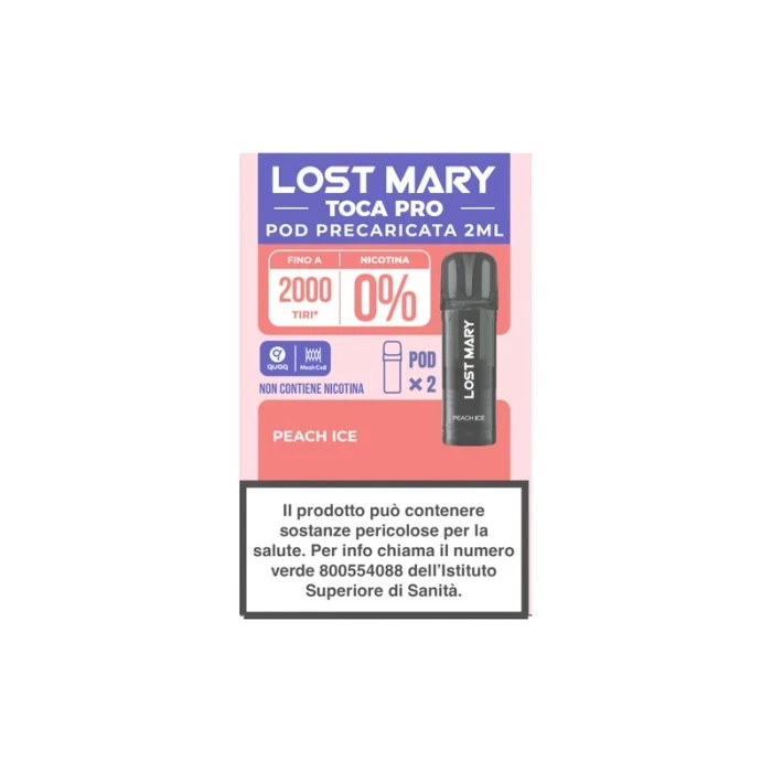 LOST MARY TOCA POD PRO 0MG - PEACH ICE (2 PEZZI)